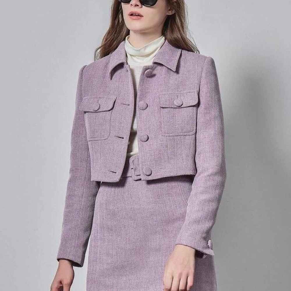 Lilac Tweed Skirt and Top set